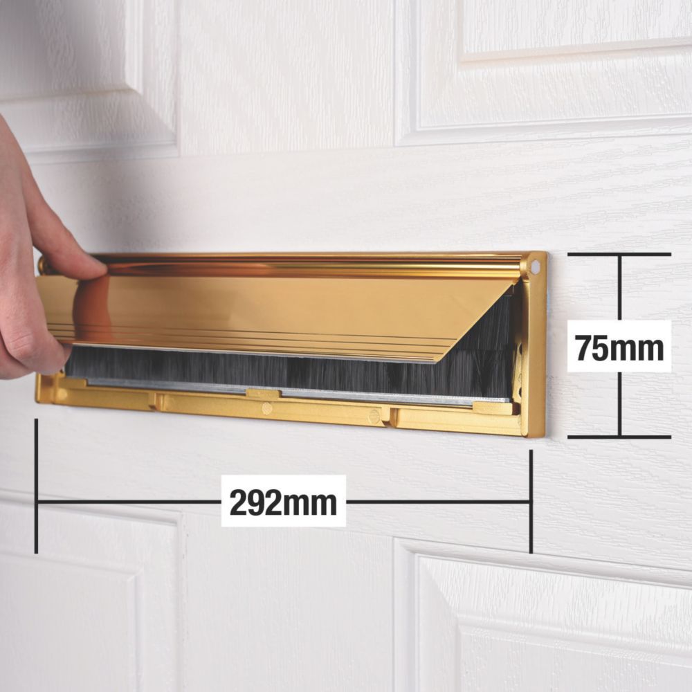 Image of Stormguard Brush Letter Plate Gold 292mm x 75mm 