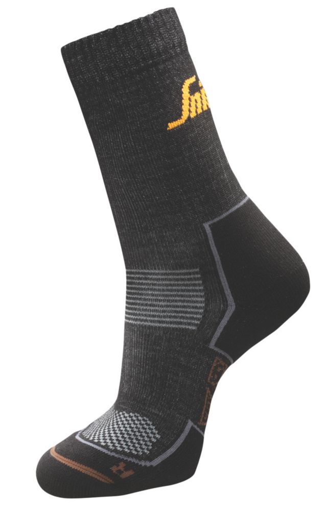 Image of Snickers RuffWork Socks Black Size 4-6 2 Pack 