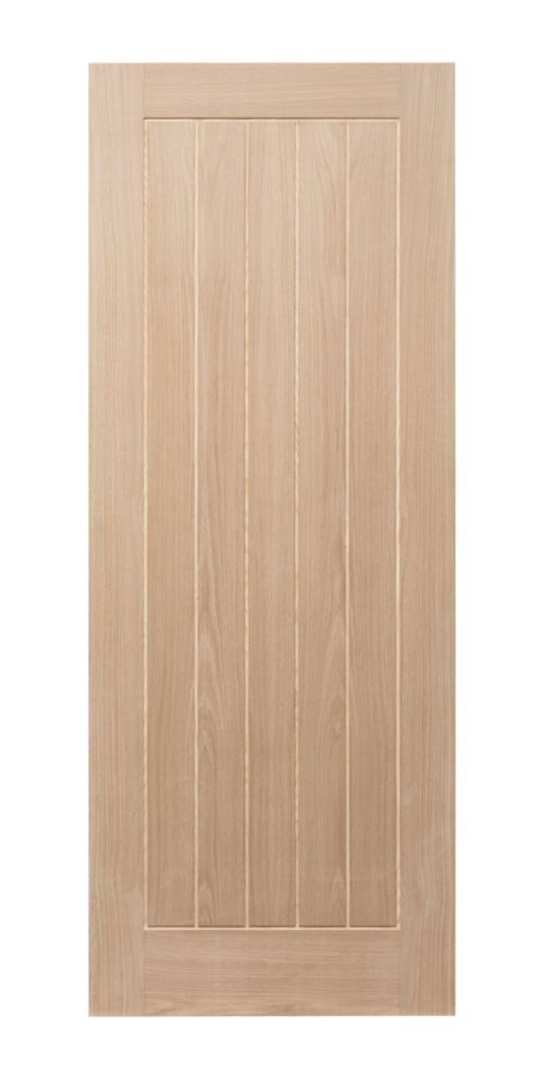 Image of Unfinished Oak Wooden Cottage Internal Door 2040mm x 726mm 