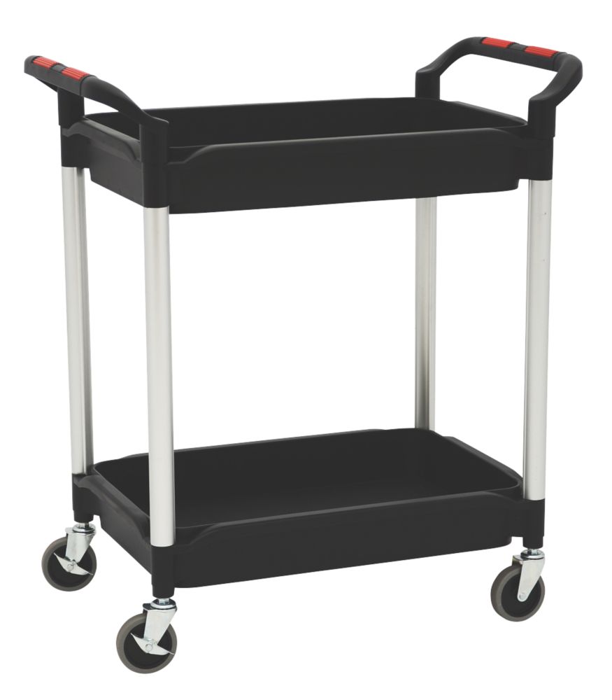 Image of Proplaz Plus Black 2-Shelf Tub Trolley 