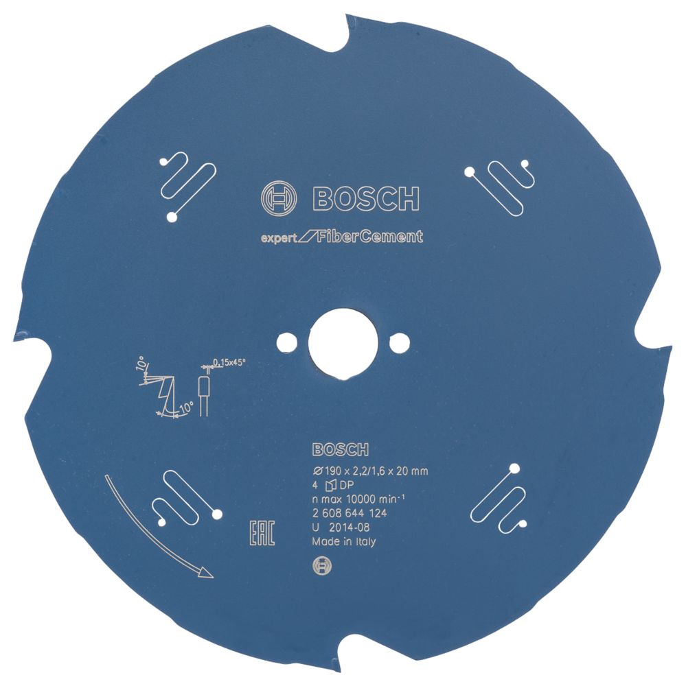 Image of Bosch Expert Fibre Cement Circular Saw Blade 190mm x 20mm 4T 