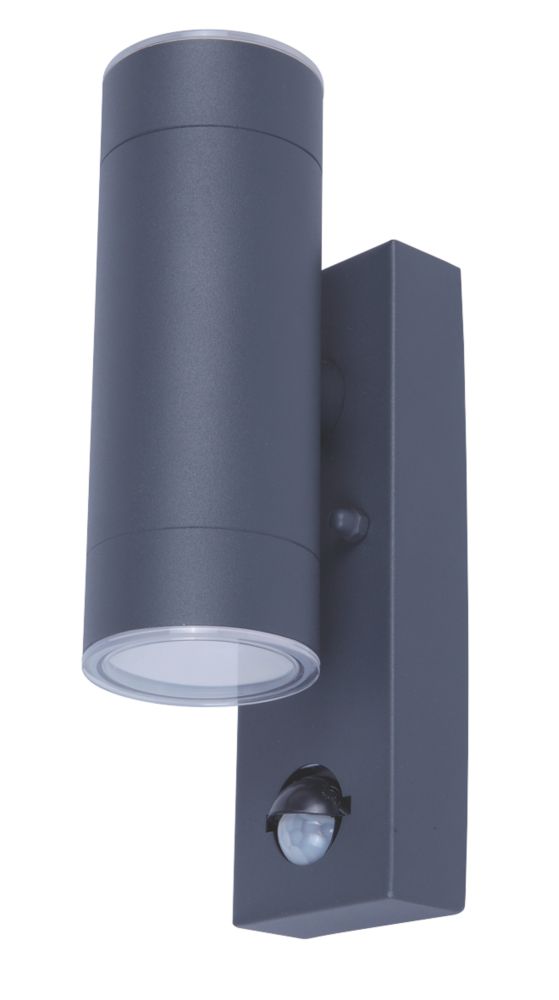 Image of LAP Outdoor LED Wall Light With PIR Sensor Charcoal Grey 9W 760lm 