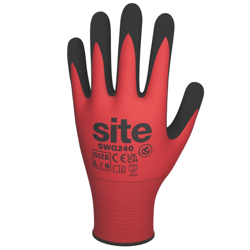 Image of Site SWG240 Gloves Red/Black Large 