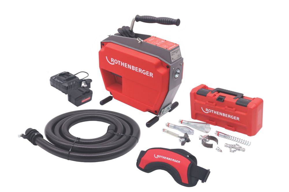 Image of Rothenberger R600 VarioClean 18V 1 x 8.0Ah Li-Ion CAS 4.5m Brushless Cordless Drain Cleaner 