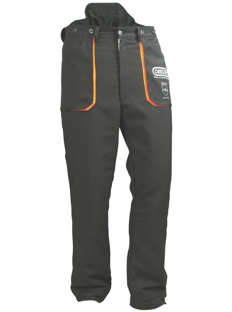 Image of Oregon Yukon Type A Chainsaw Trousers Black / Orange 30-34" W 31" L 