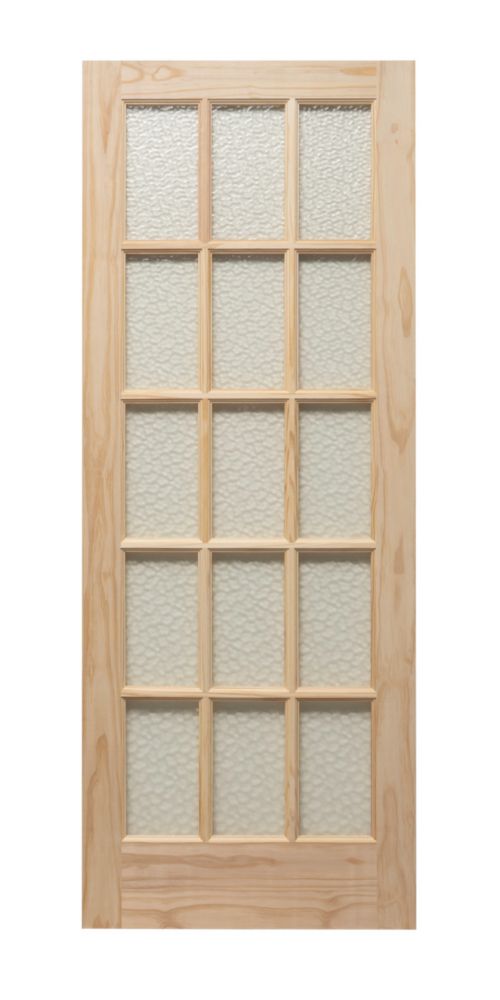 Image of Traditional Knotty 15-Obscure Light Unfinished Pine Wooden Traditional Internal Door 1981mm x 686mm 