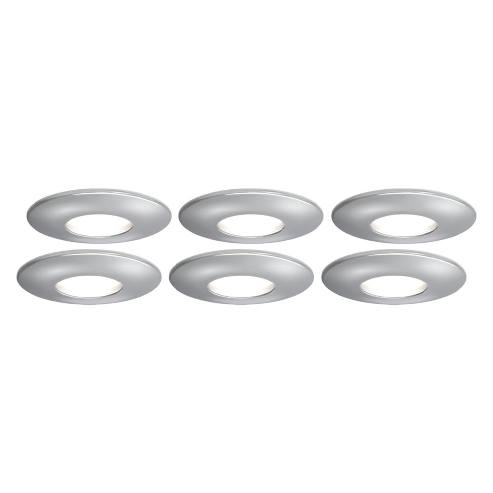Image of 4lite Fixed Fire Rated GU10 Downlight Chrome 6 Pack 