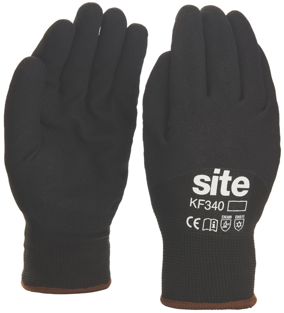 Image of Site 340 Thermal Winter Work Gloves Black Medium 
