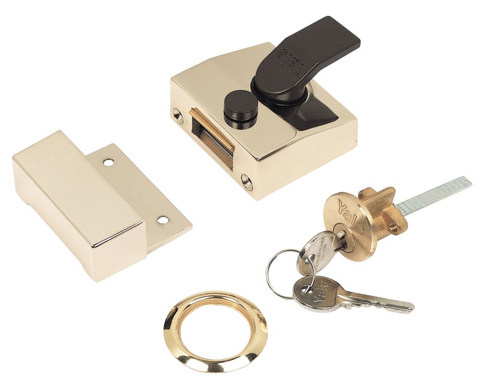Image of Yale 85 Narrow Night Latch Brass 40mm Backset 