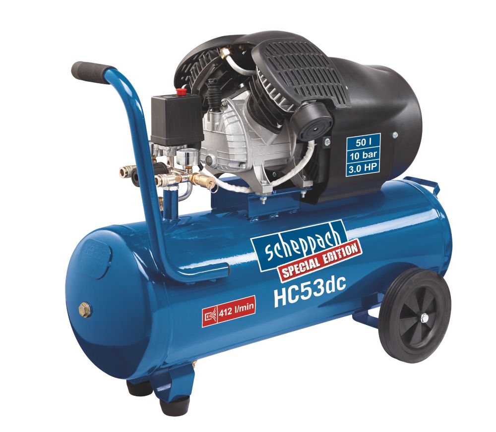 Image of Scheppach HC53DC 50Ltr Brushless Electric Twin Cylinder Air Compressor 240V 