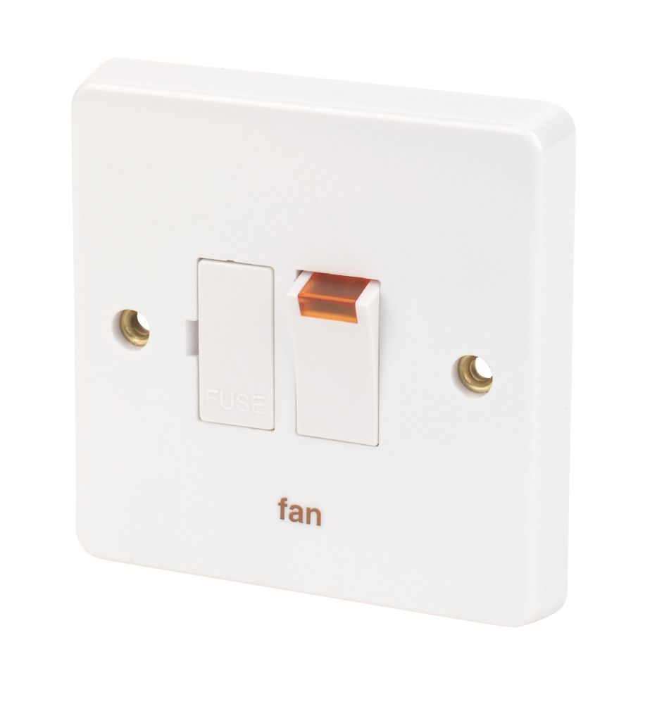 Image of Crabtree Capital 13A Switched Fan Fused Spur with Neon White 