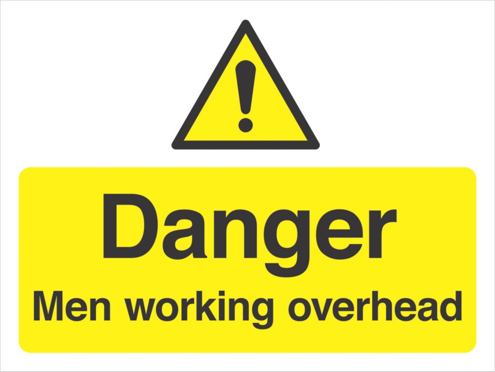 Image of "Danger Men Working Overhead" Sign 300mm x 400mm 
