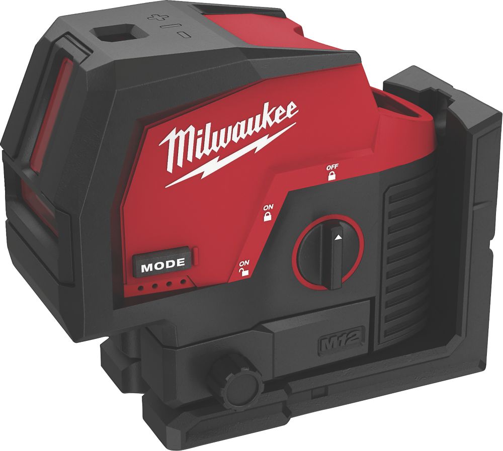Image of Milwaukee M12CLLP-0 12V Li-Ion RedLithium Green Self-Levelling Cross-Line Laser Level - Bare 
