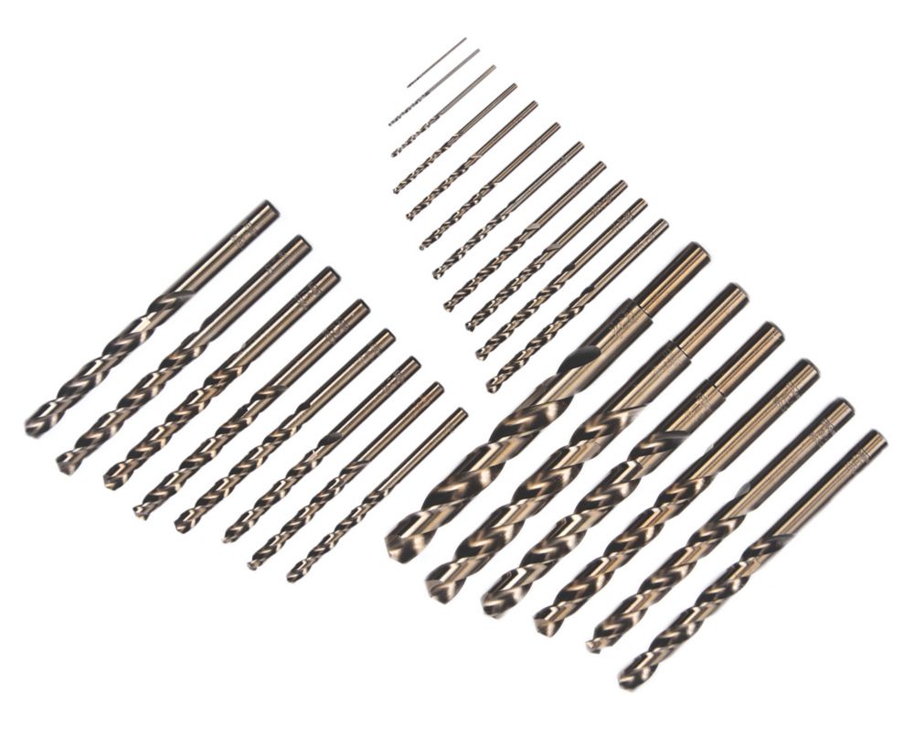 Image of Erbauer Round Shank HSS Drill Bits 25 Piece Set 