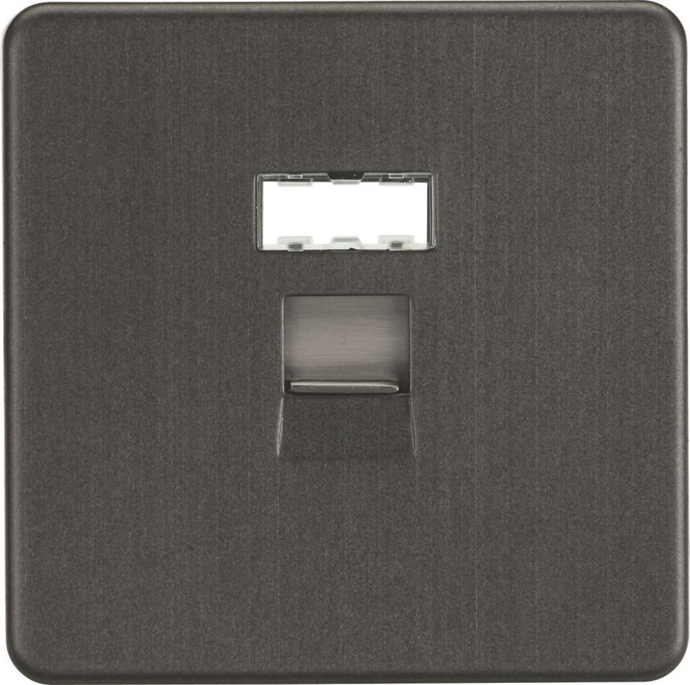 Image of Knightsbridge RJ45 Ethernet Socket Smoked Bronze 
