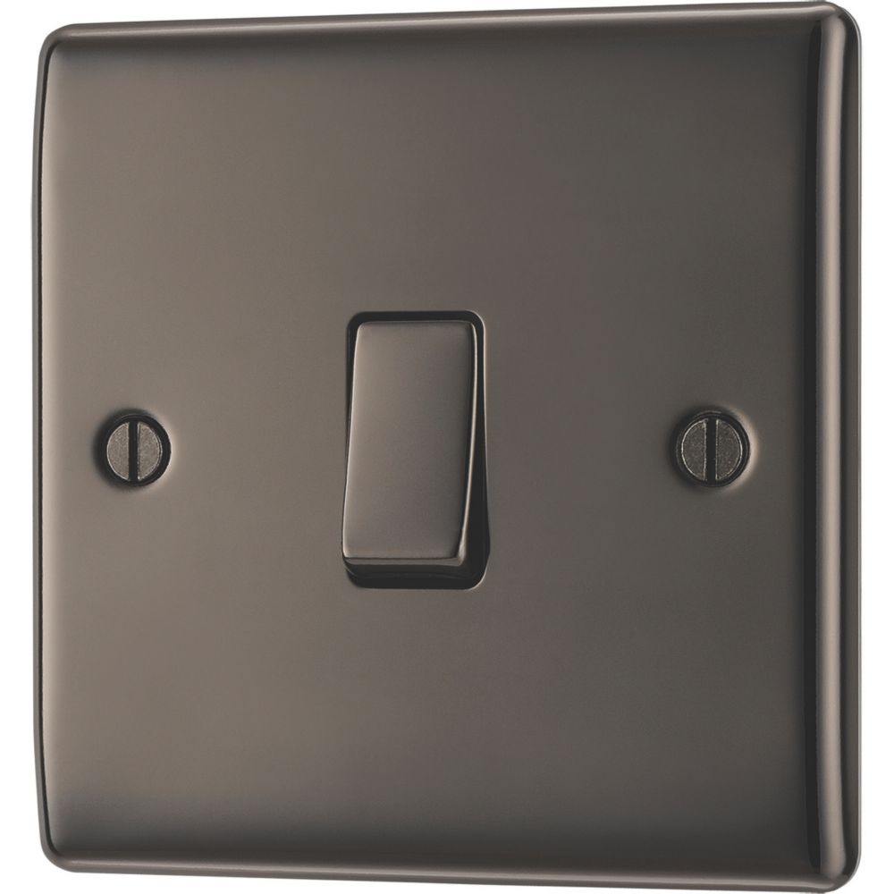 Image of British General Nexus Metal 10AX 1-Gang Intermediate Switch Black Nickel 