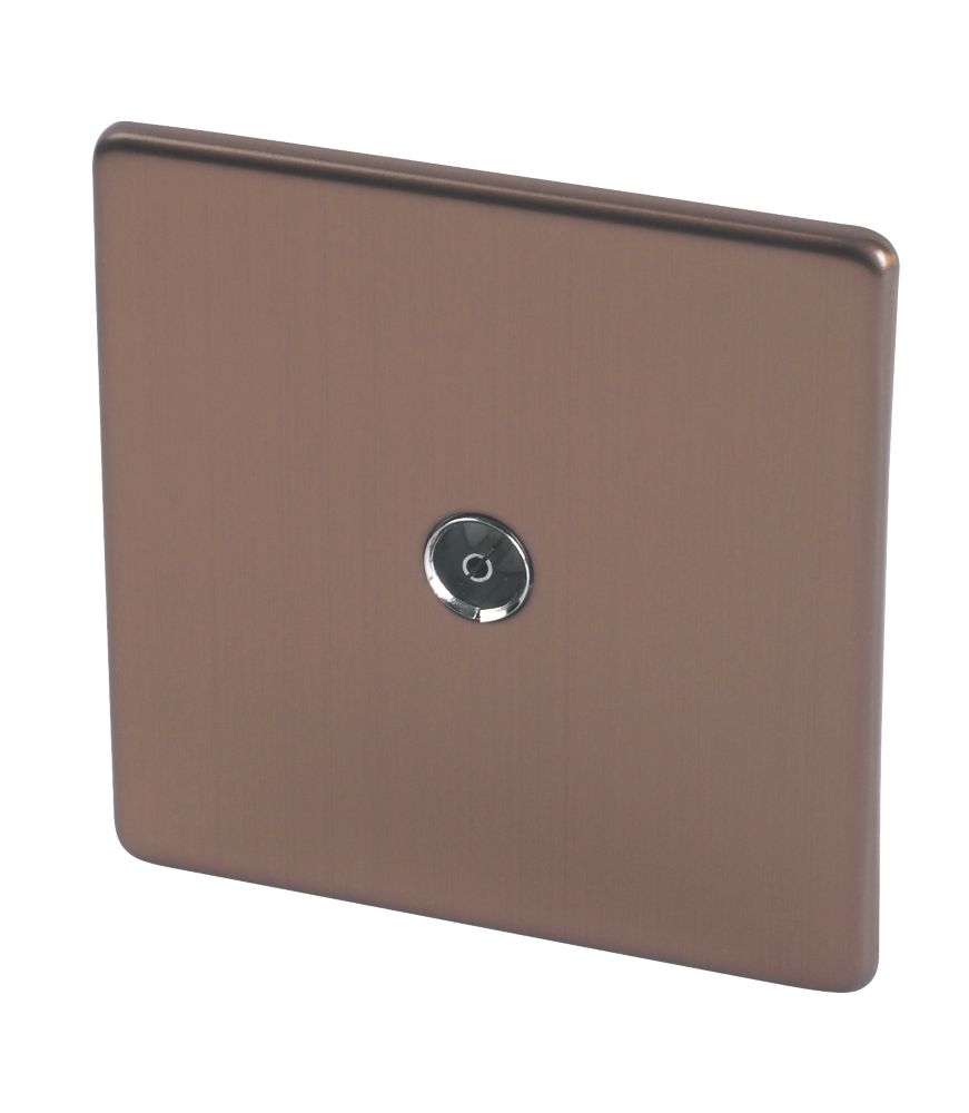 Image of Varilight 1-Gang Coaxial TV Socket Brushed Bronze 