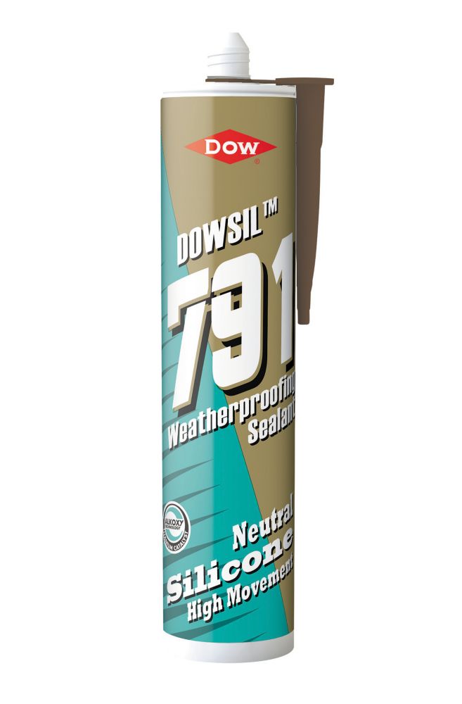 Image of Dow 791 Weatherproofing Silicone Sealant Brown 310ml 