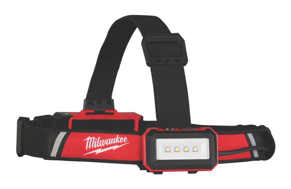 Image of Milwaukee L4 HLRP Rechargeable LED USB Hard Hat Headlamp Red / Black 600lm 