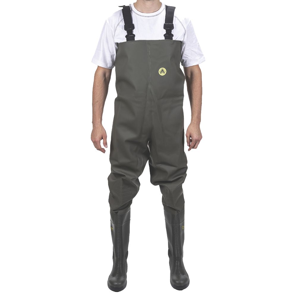 Image of Amblers Tyne Safety Chest Waders Green One Size Size 4 