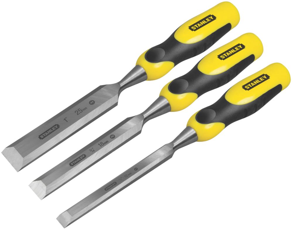 Image of Stanley Bevel Edge Wood Chisel Set 3 Pieces 