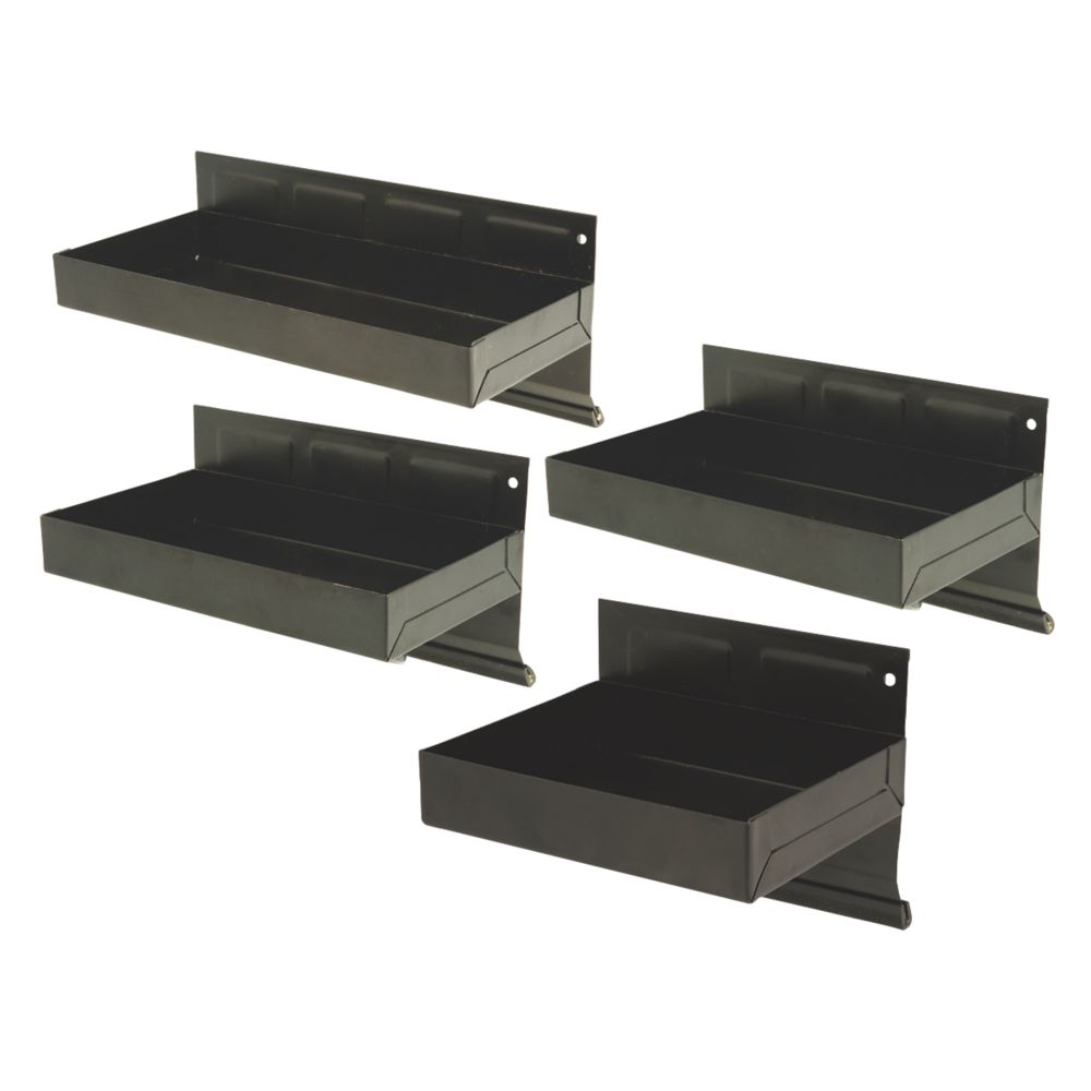 Image of Silverline Steel Magnetic Tool Tray Set 150-310mm 4 Pieces 