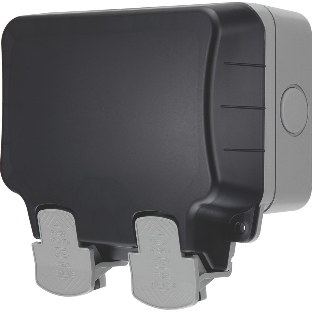 Image of British General IP66 13A 2-Gang SP Weatherproof Outdoor Switched Wi-Fi Extender Socket 