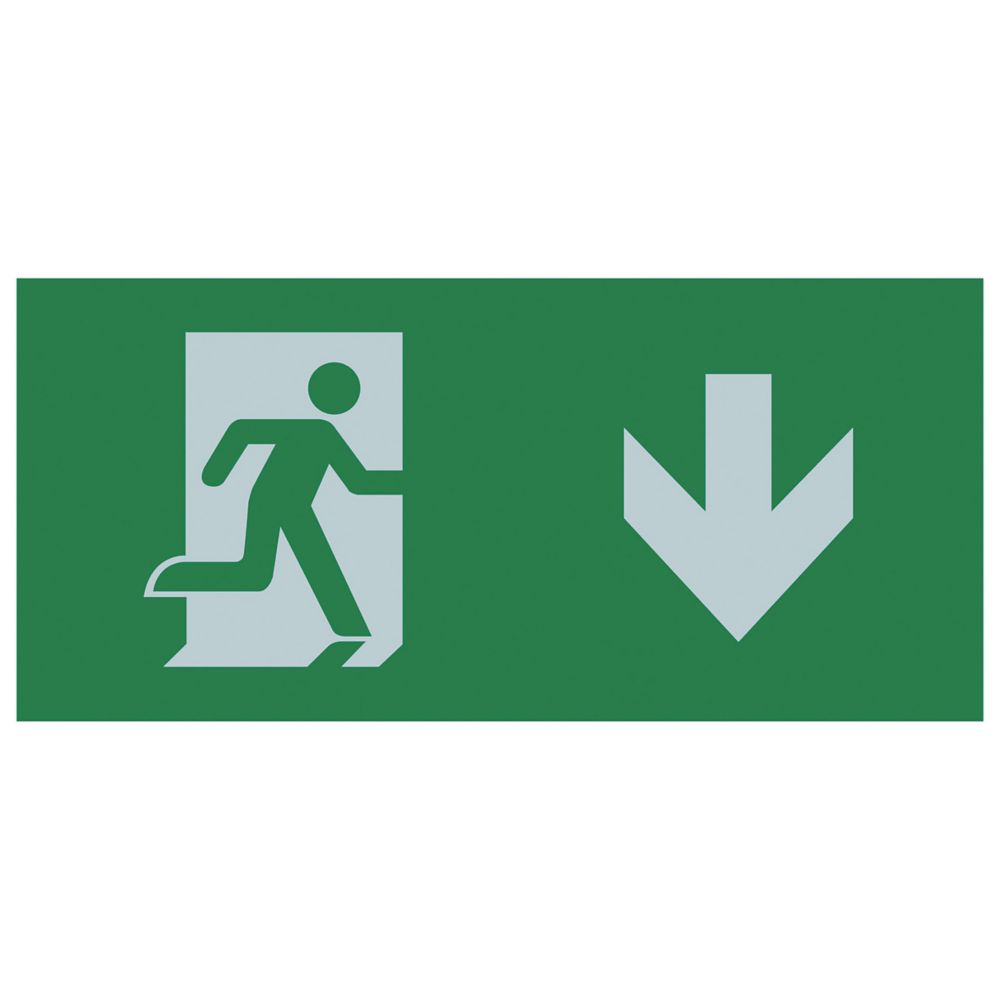 Image of Luceco Tempus Maintained Emergency LED Exit Box with Down Arrow 4W 20lm 