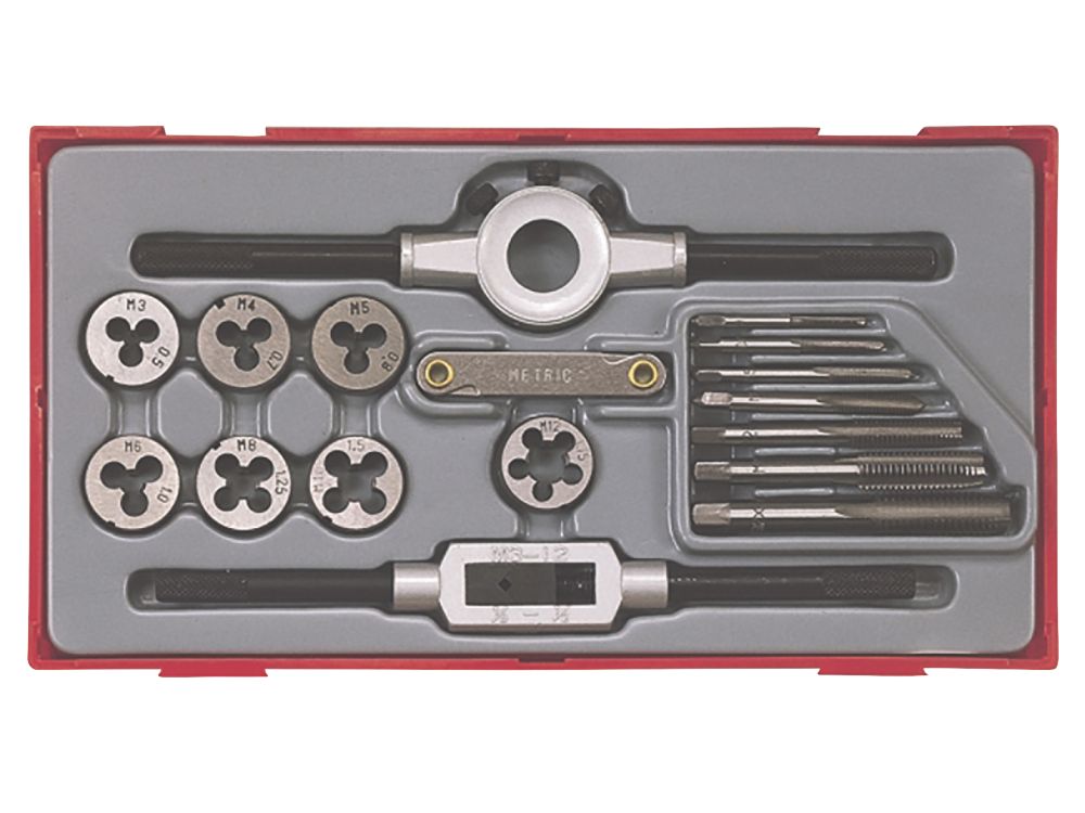 Image of Teng Tools 3-12mm Metric Tap & Die set 17 Pcs 