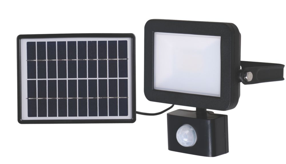 Image of LAP RB0256A Outdoor LED Solar Floodlight With PIR Sensor Black 600lm 