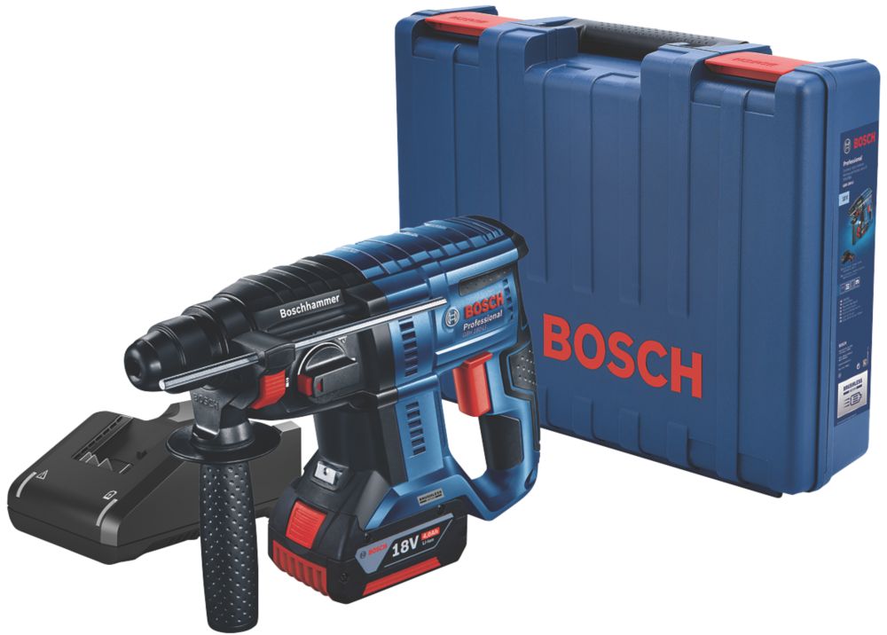 Image of Bosch GBH 18V-21 2.4kg 18V 1 x 4.0Ah Li-Ion Coolpack Brushless Cordless SDS Plus Hammer Drill 