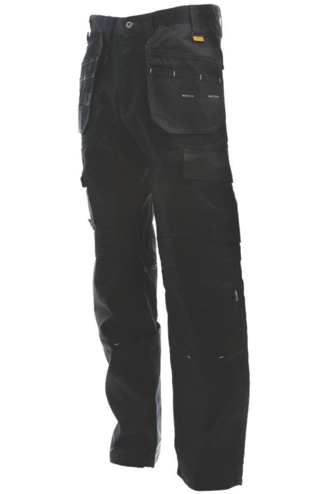 Image of DeWalt Pro Tradesman Work Trousers Black 32" W 31" L 