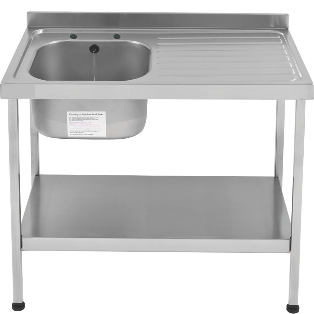 Image of Mini 1 Bowl Stainless Steel Catering Sink 1000mm x 600mm 