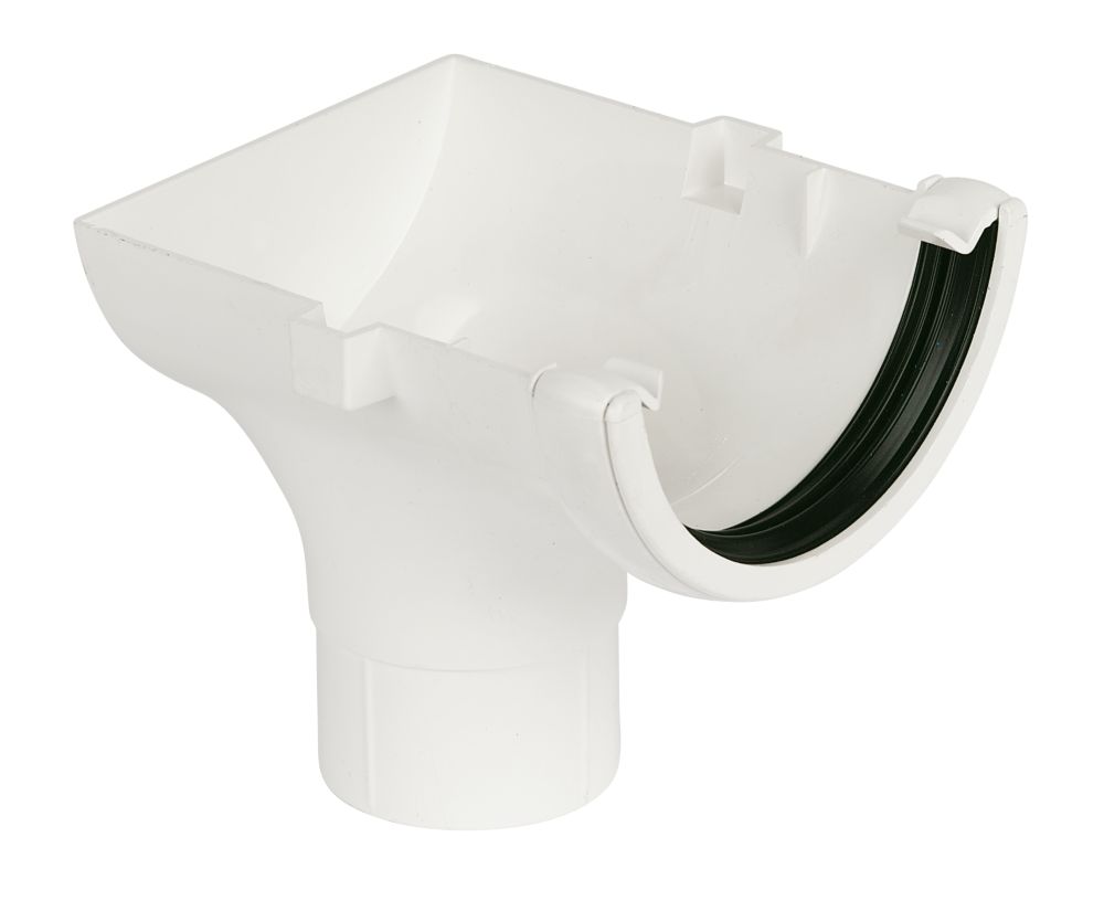 Image of FloPlast Round Stop End Outlet White 112mm x 68mm 
