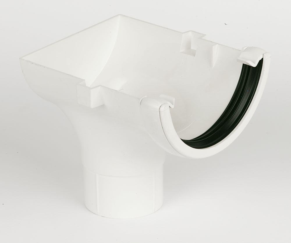 Image of FloPlast Round Stop End Outlet White 112mm x 68mm 