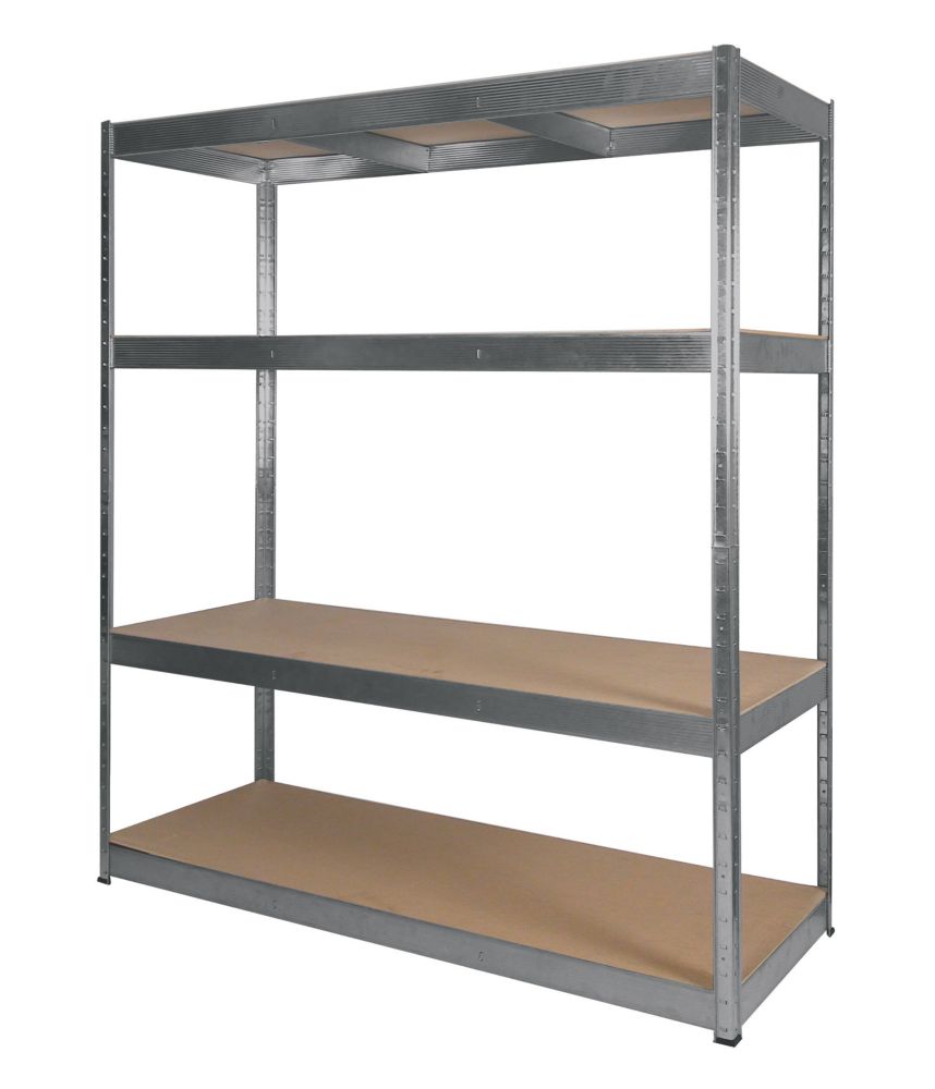 Image of RB Boss 4-Tier Galvanised Steel Boltless Freestanding Shelving 1600mm x 600mm x 1800mm 