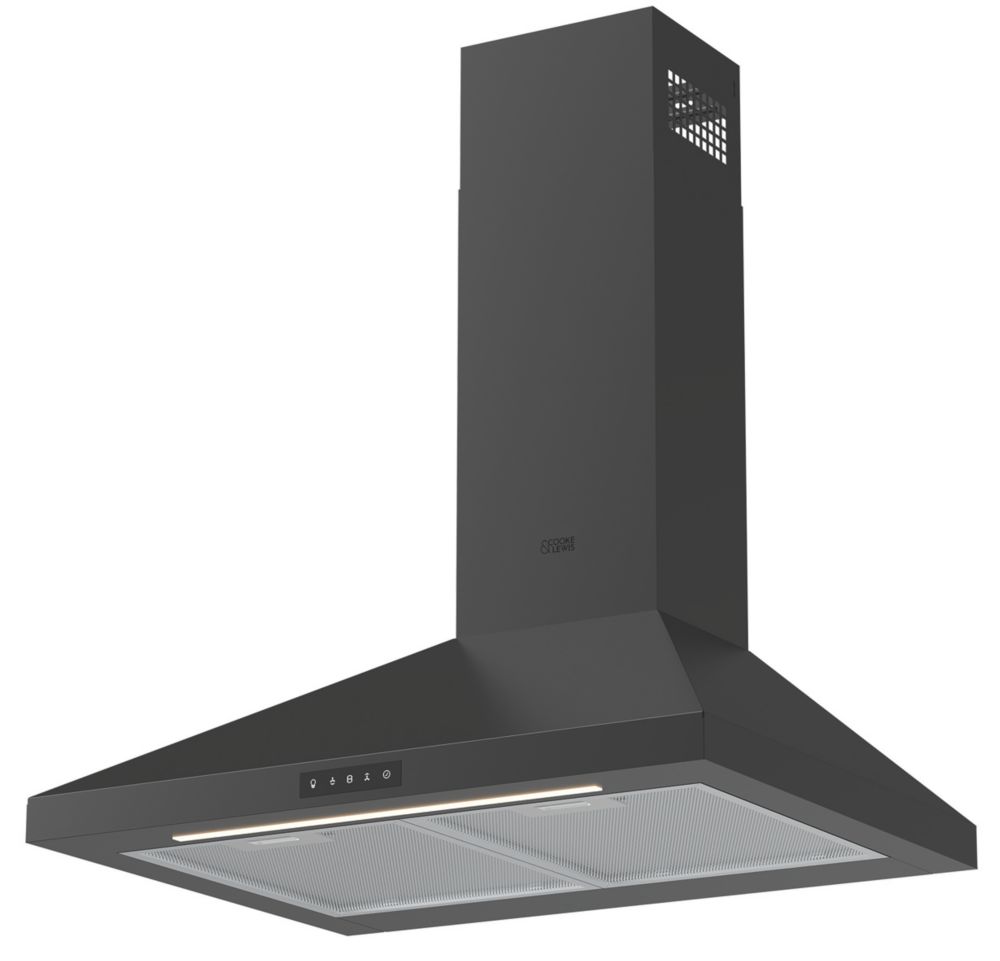 Image of Cooke & Lewis CLCH60LKBL Chimney Hood Black 598mm 