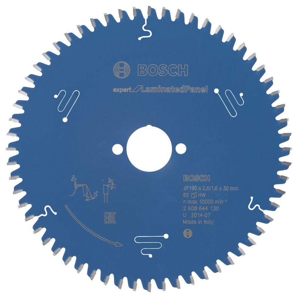 Image of Bosch Expert Laminate Panel Circular Saw Blade 190mm x 30mm 60T 