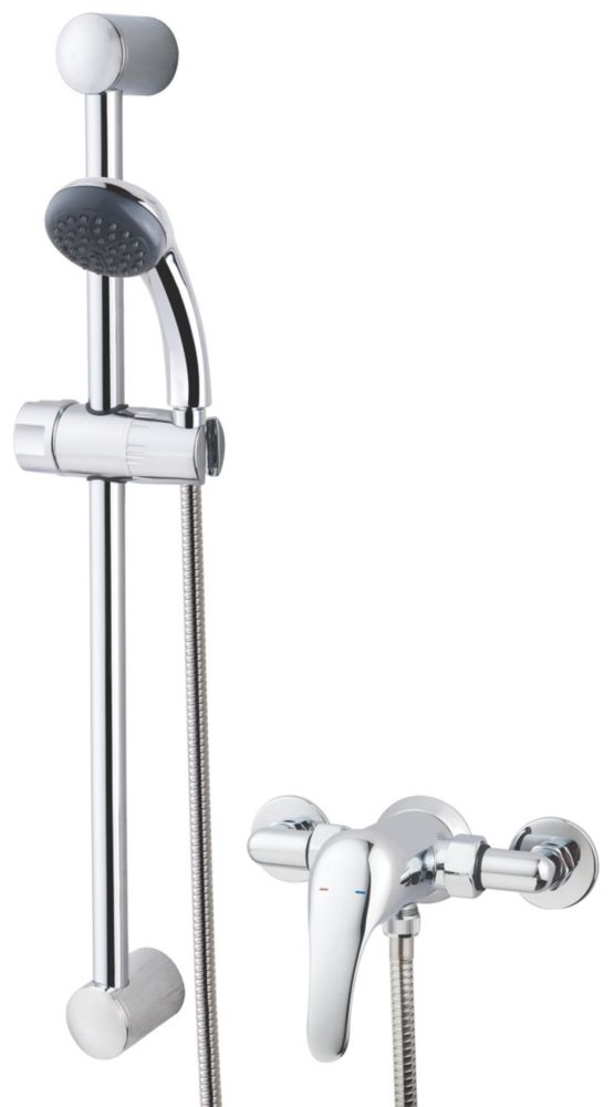 Image of Swirl Tarn Rear-Fed Exposed Chrome Mixer Shower 