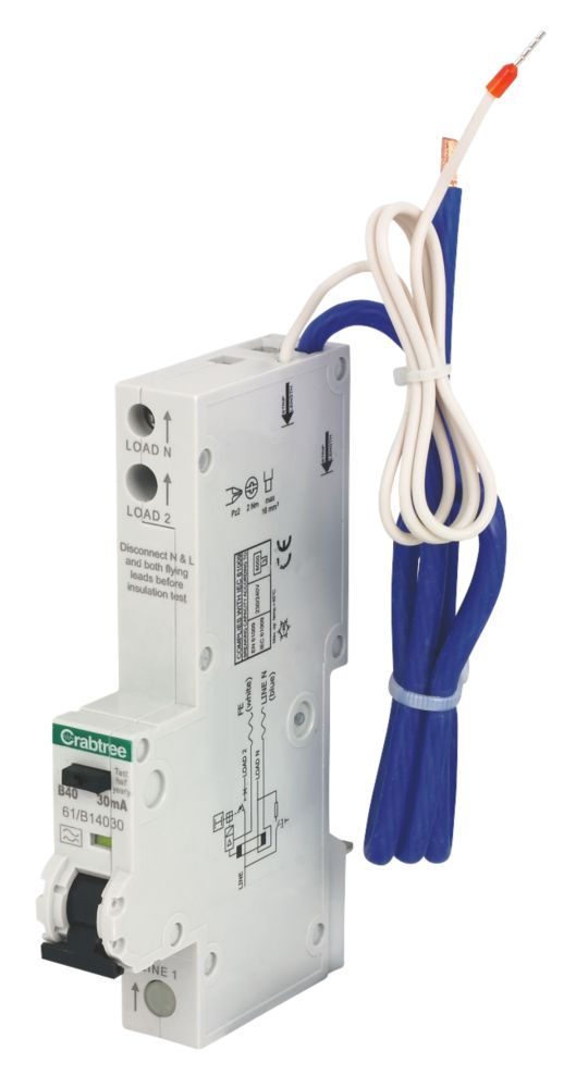 Image of Crabtree Starbreaker 40A 30mA SP Type B RCBO 