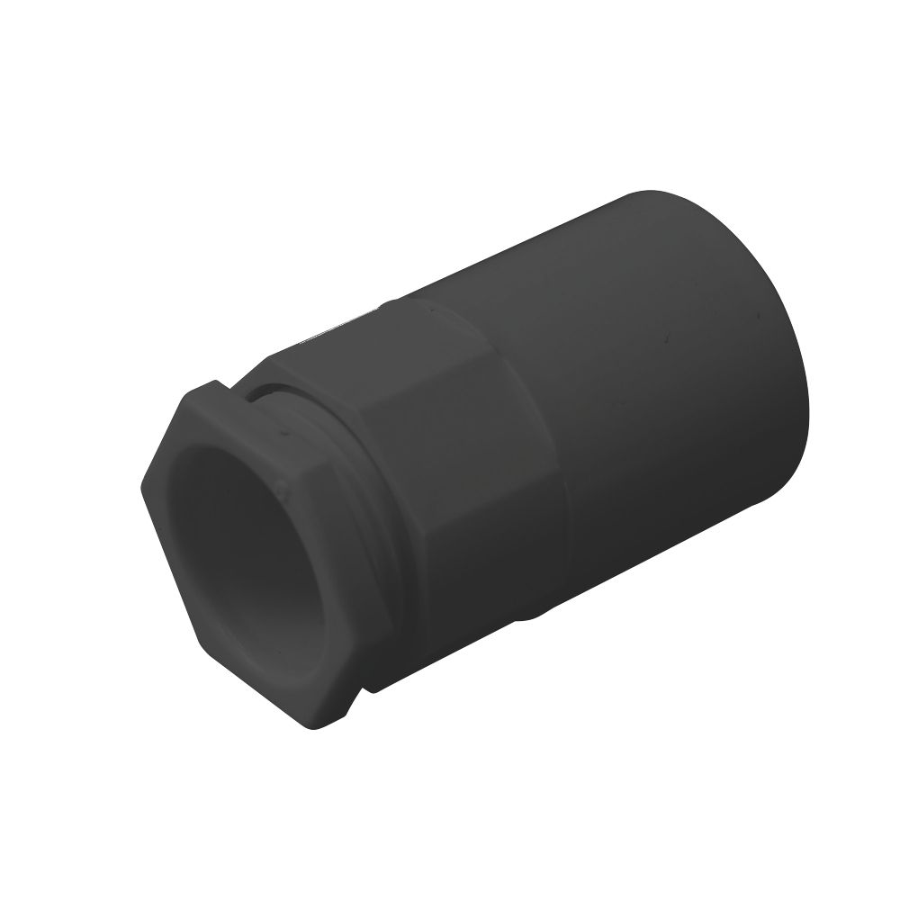 Image of Tower Female Conduit Adaptors 20mm Black 2 Pack 