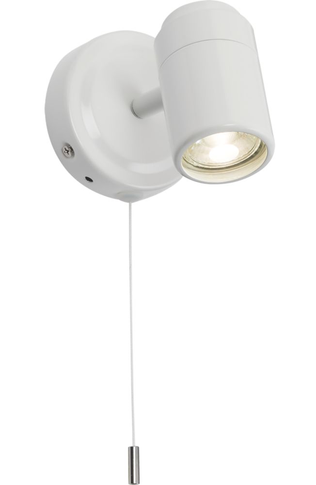 Image of Knightsbridge Round 1-Light Single GU10 Wall Spotlight Matt White 