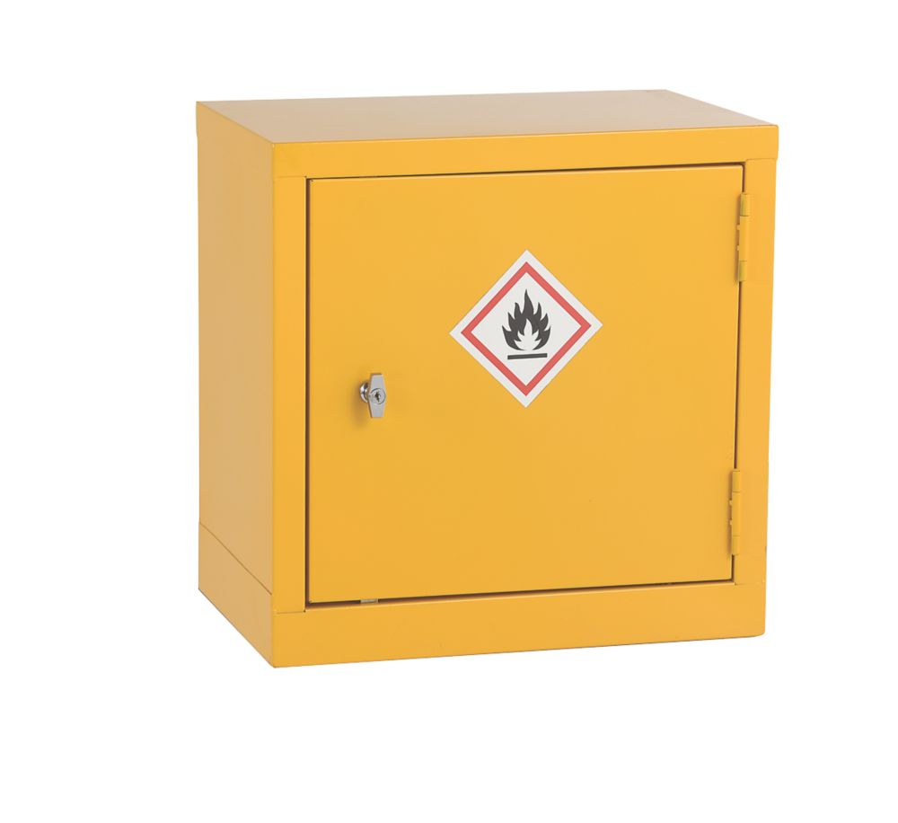 Image of 1-Shelf Hazardous Substance Cabinet Yellow 457mm x 305mm x 457mm 
