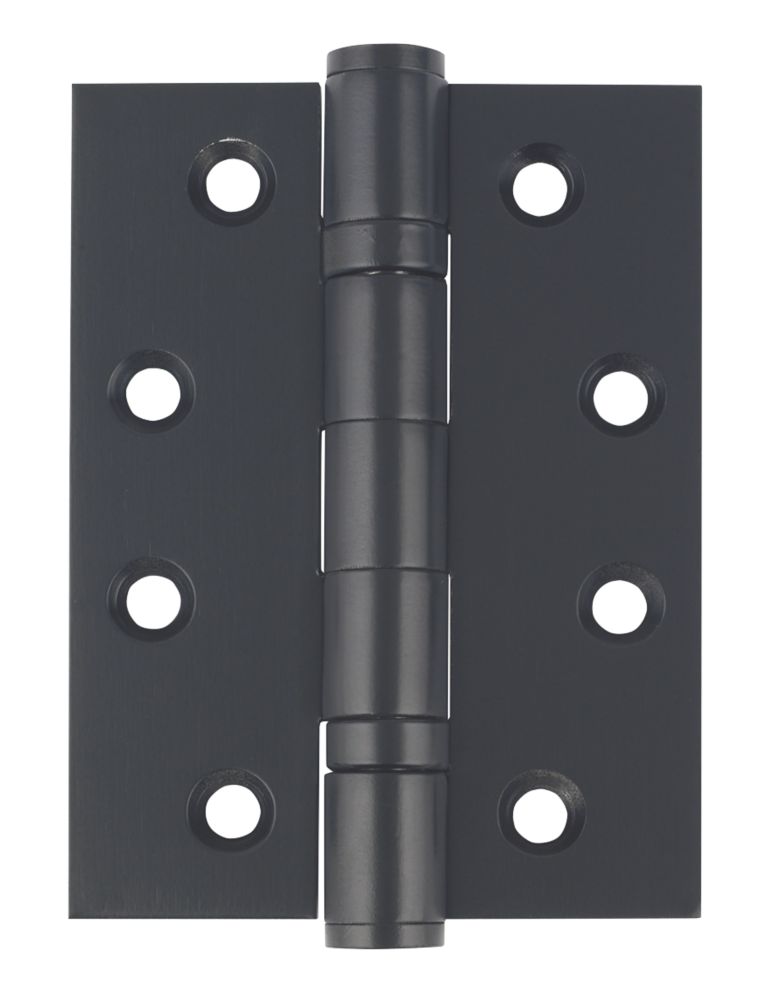 Image of Smith & Locke Black Grade 13 Fire Rated Ball Bearing Hinges 102mm x 76mm 2 Pack 