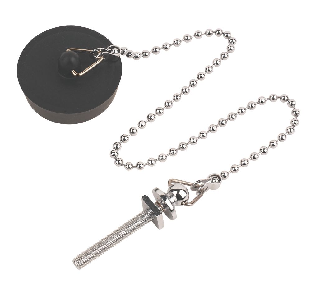 Image of Basin Plug & Chrome Chain 12" 