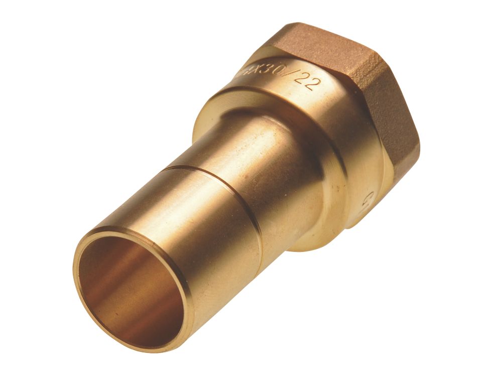 Image of Hep2O Brass Push-Fit Adapting Female Coupler 22mm x 3/4" 