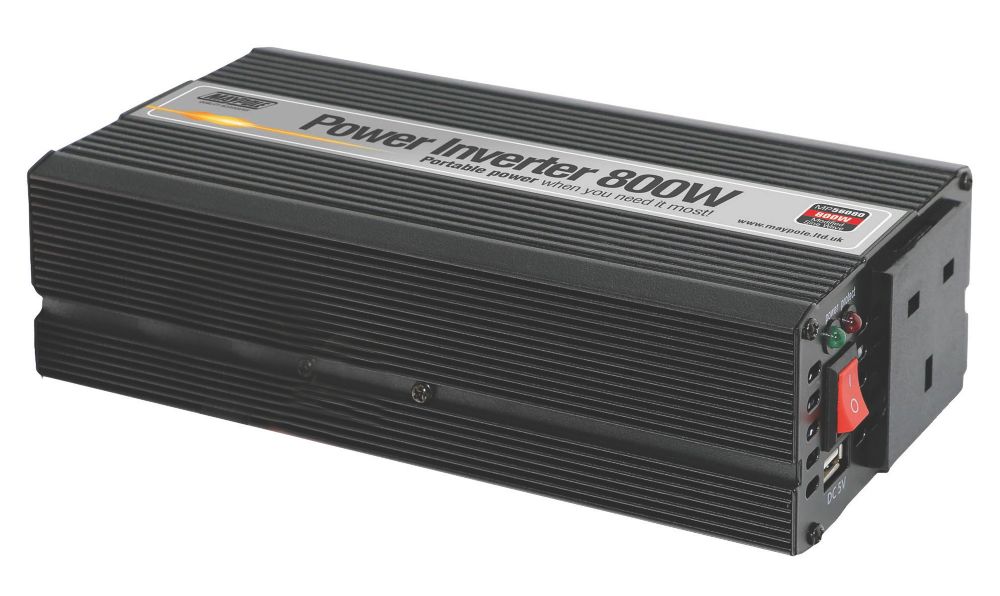 Image of Maypole 800W 12V to 230V Power Inverter + Type A USB Charger 