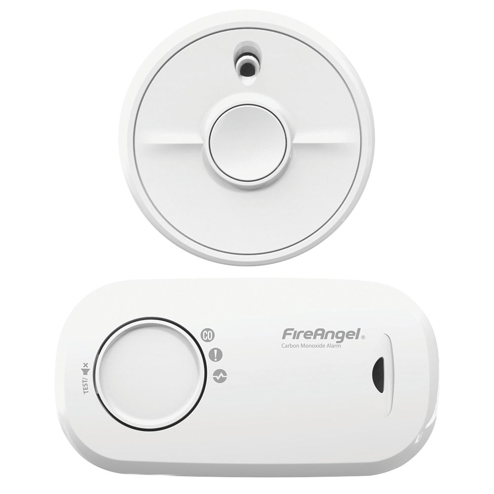Image of FireAngel FA3313-SB1-T2 Battery Standalone Smoke & Carbon Monoxide Alarm Set 2 Piece Set 