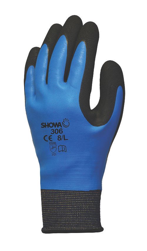 Image of Showa 306 Gloves Blue/Black Large 