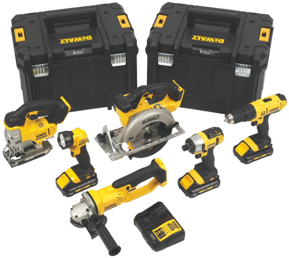 Image of DeWalt DCK677L3T-GB 18V 3 x 3.0Ah Li-Ion XR Cordless 6 Piece Kit 